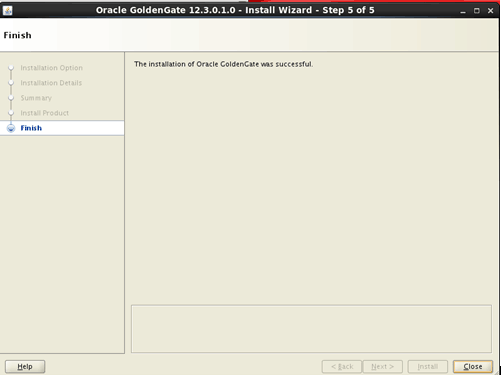 Oracle GoldenGate install wizard