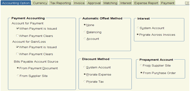 Accounting options