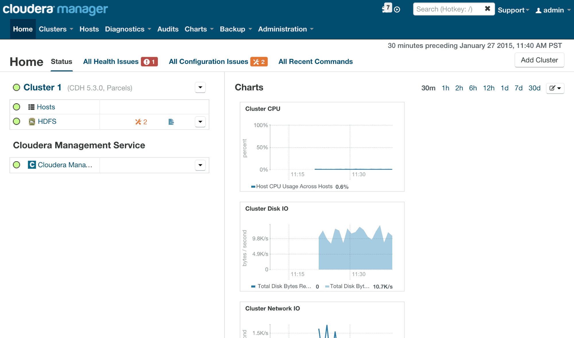 Cloudera Manager Admin console