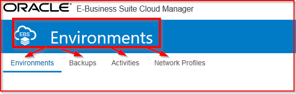 EBS Cloud Manager Environments