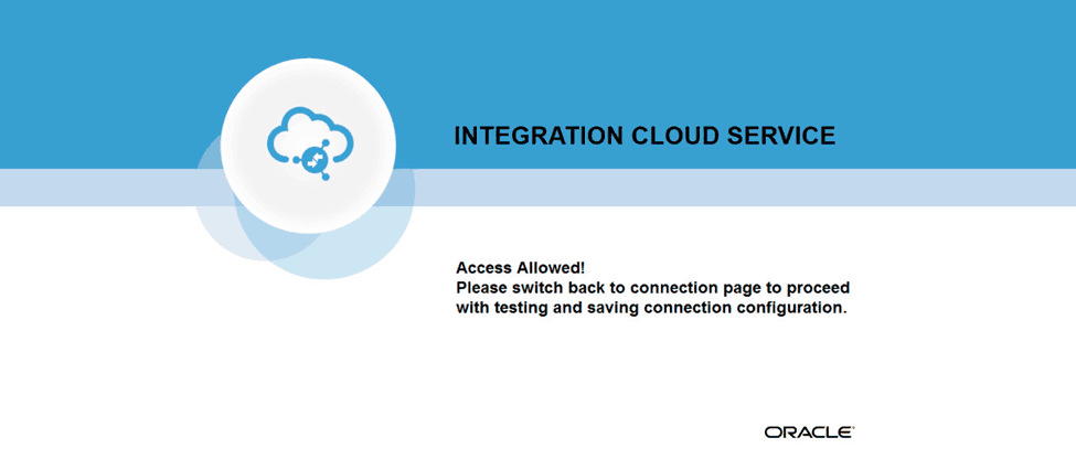 Access allowed for Integration cloud service 