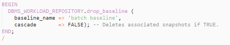 Using Drop command in Baselines