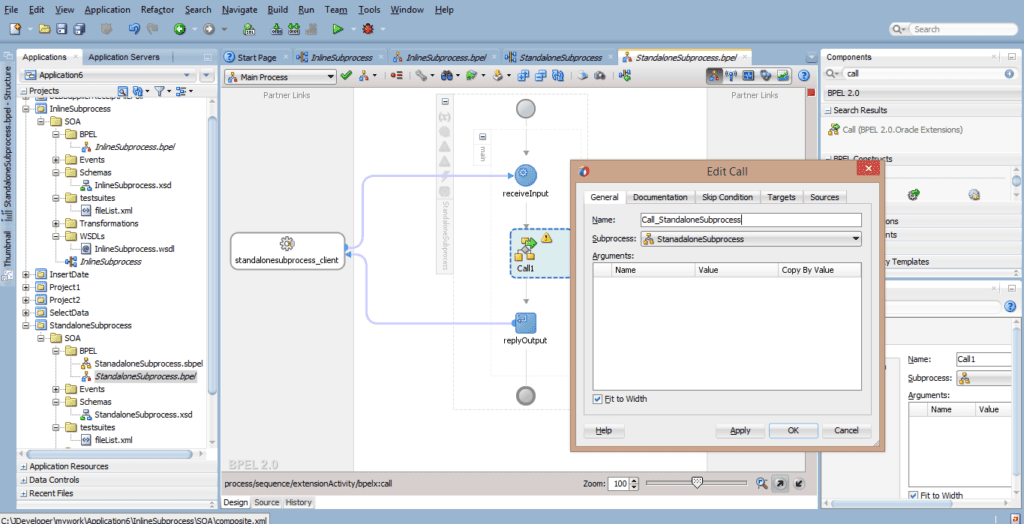 Subprocess in Oracle SOA Suite 12C