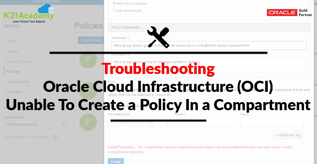 Unable To Create a Policy In A Compartment