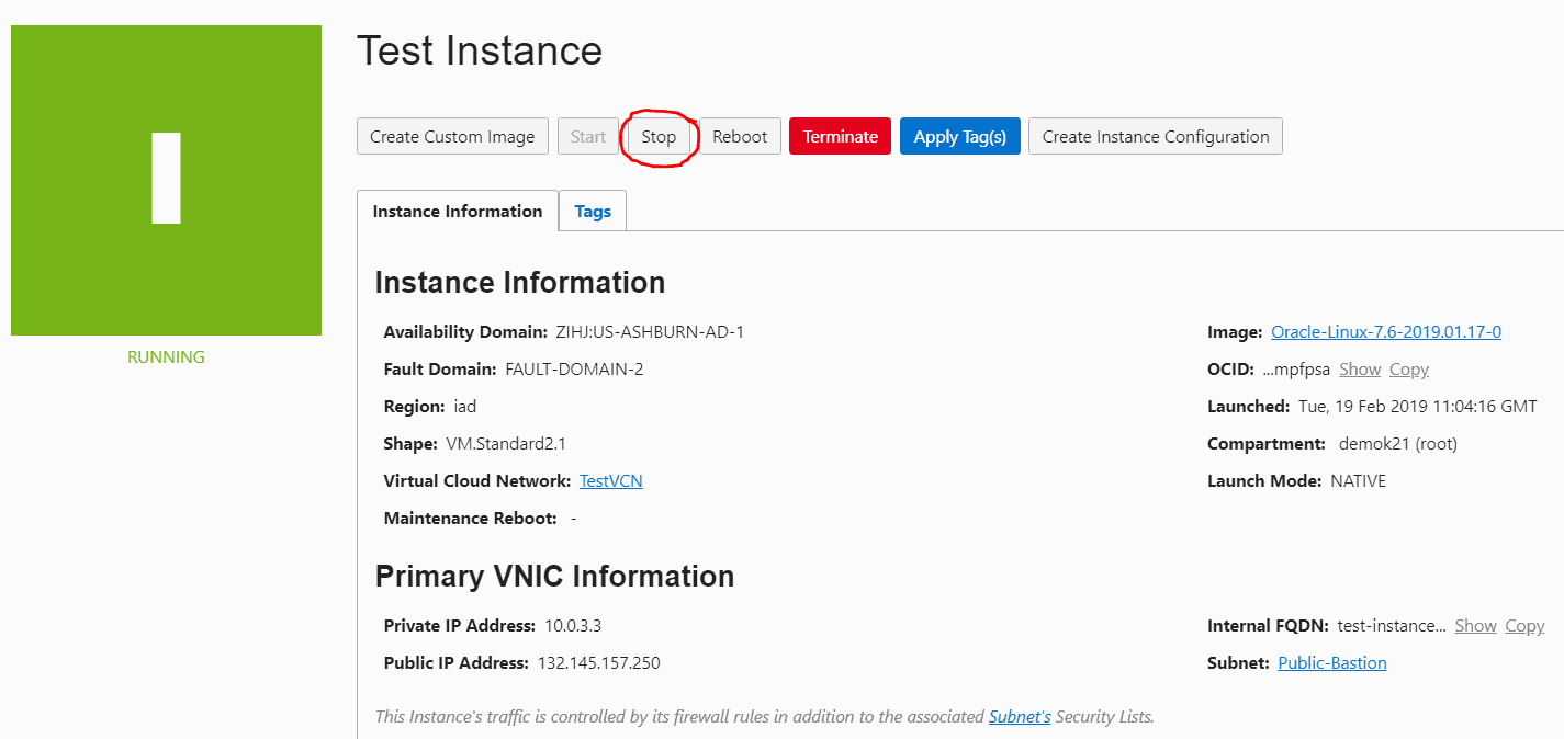 Instance Page