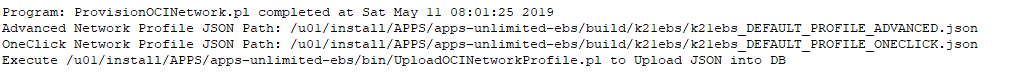 Network Profile Completed