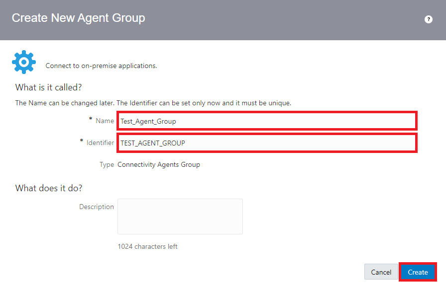 Oracle Integration cloud OIC | Connectivity Agent | Create Agent group