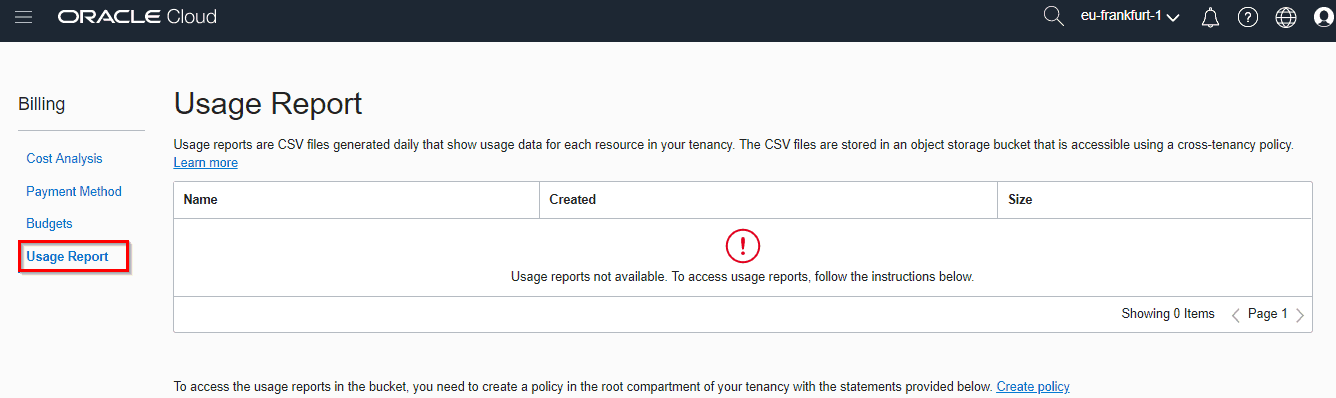 How To check Usage Report