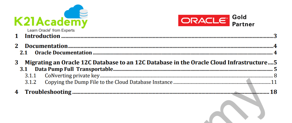 Oracle database Cloud Service
