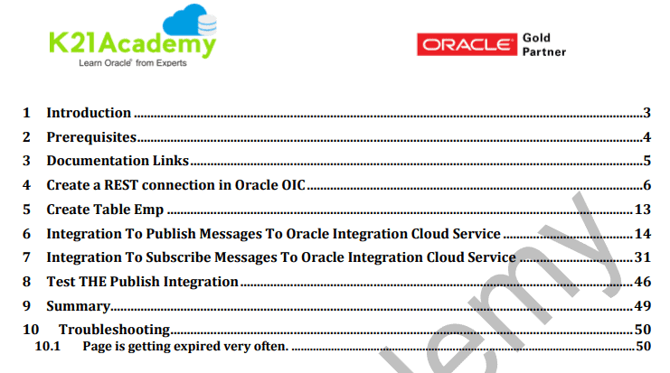 Integration to Publish & Subscribe Messages in OIC