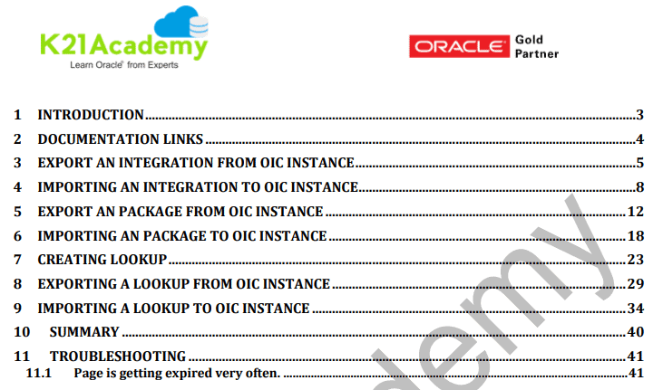 Exporting & Importing OIC integration from one instance to another
