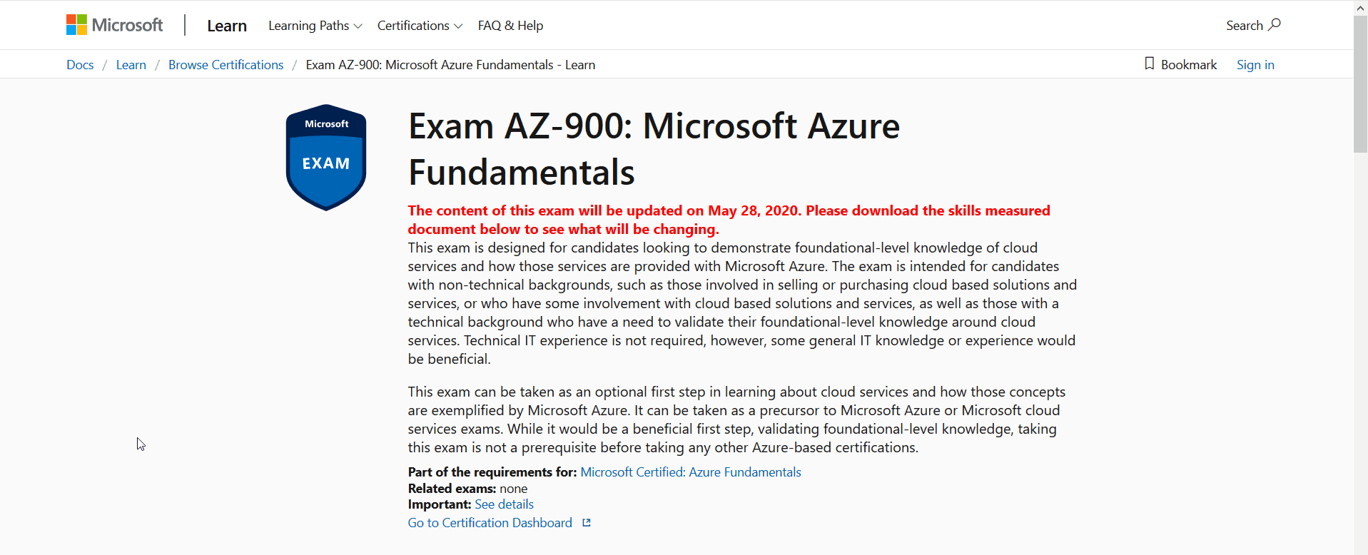 AZ-900 Microsoft Azure Fundamentals 