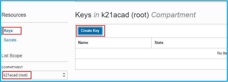 create keys