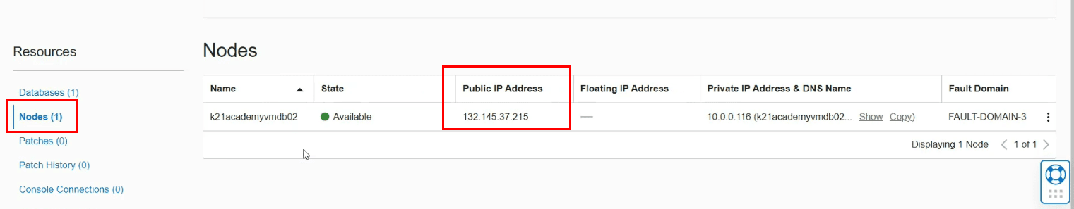 Database Public IP