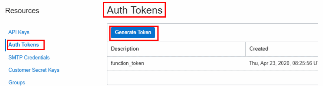 Generate Auth token