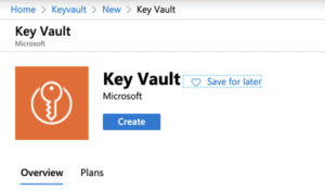Azure Key vault create