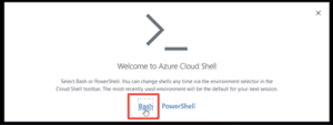 selecting bash in cloud shell