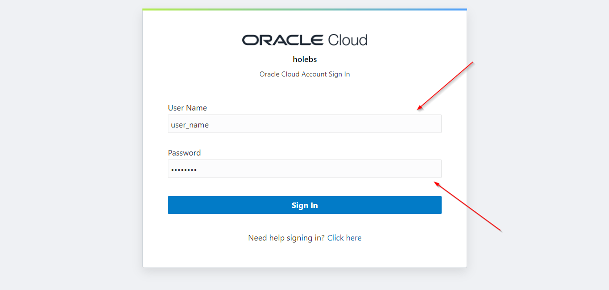 cloud account username, password