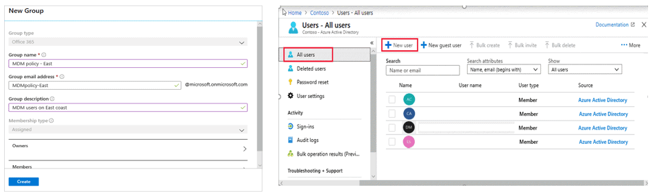 users & groups In Azure AD