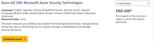 AZ-500 Azure security technologies Certification exam Microsoft pricing details