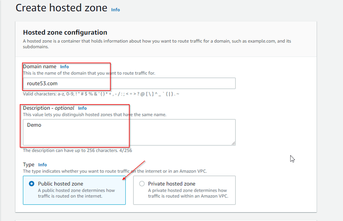 create hosted zone