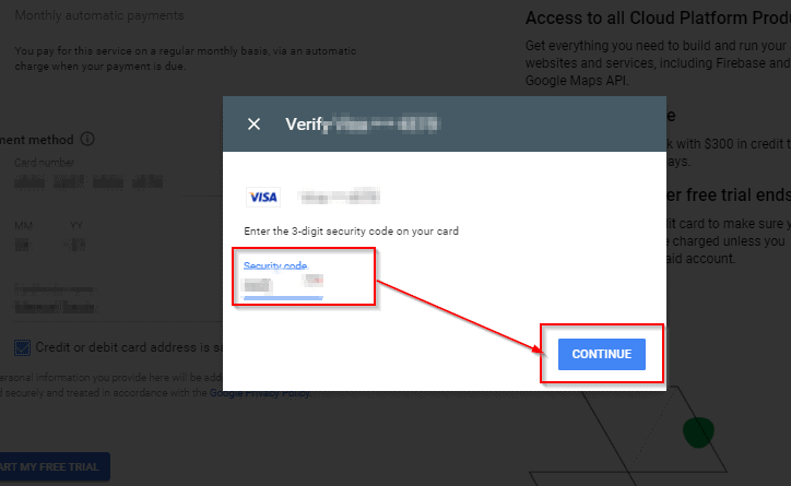 Step6: Enter Security Code verification