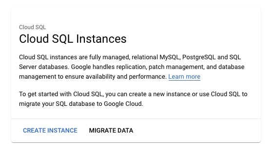Create Cloud SQL Instance