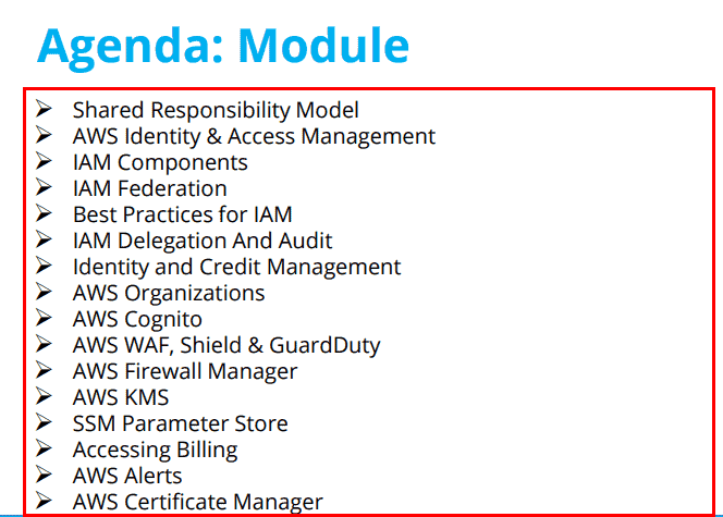 AWS Module 2 Agenda