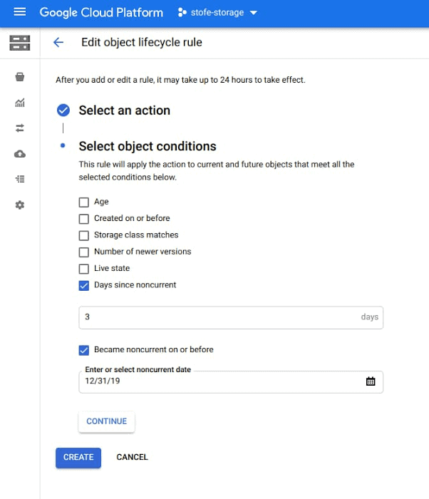 Google Cloud Architect: Lifecycle Policies