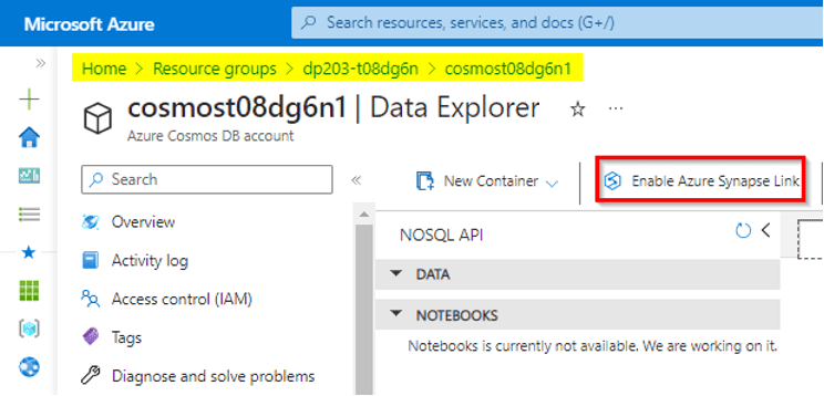 Use Azure Synapse Link for Azure Cosmos DB