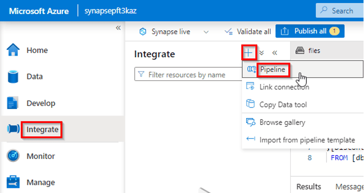 Build a data pipeline in Azure Synapse Analytics