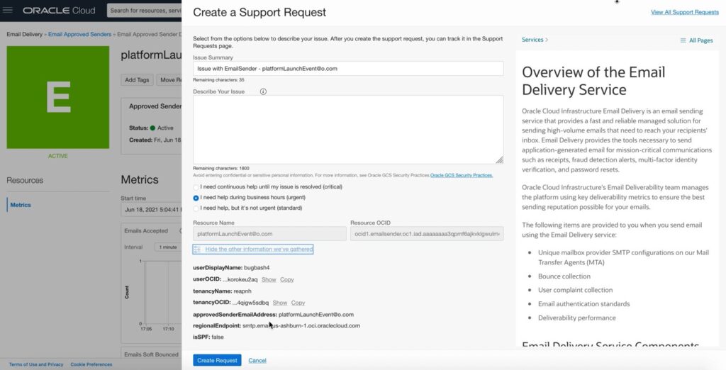 create support request