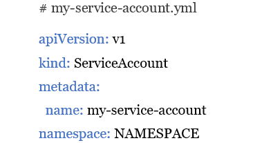 create a service account