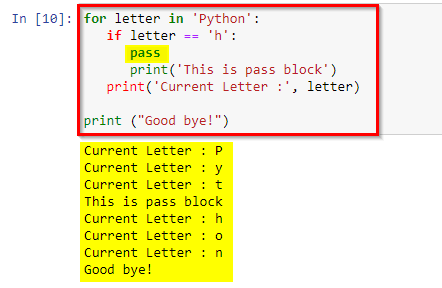 python: pass Statement