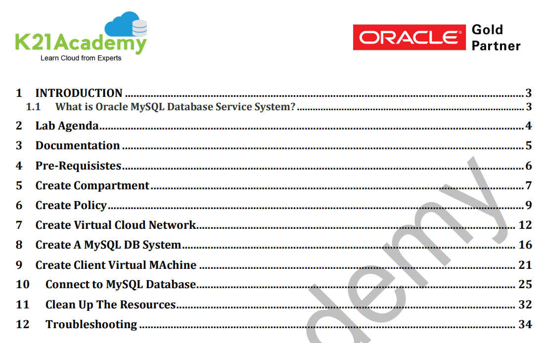 Oracle Cloud SQL database 