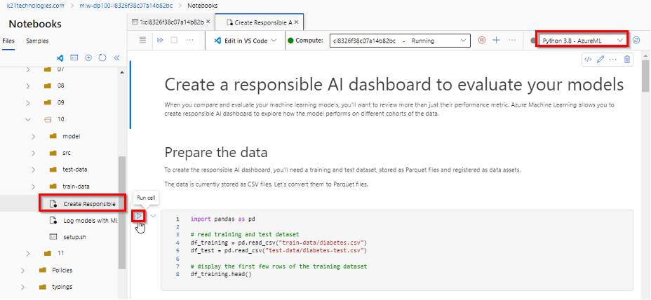 Responsible AI dashboard