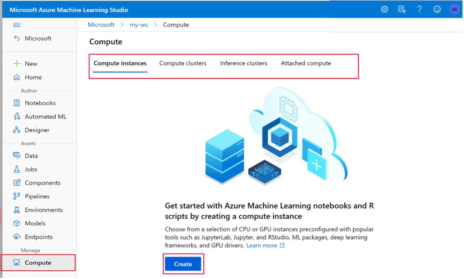 Work with Compute resources in Azure Machine Learning