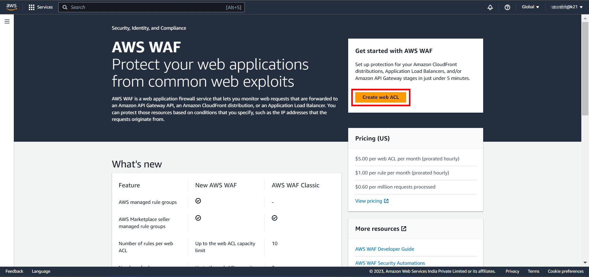 Web Application Firewall, Web API Protection - AWS WAF - AWS