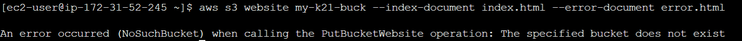 Troubleshooting AWS S3 errors in AWS CLI: nosuchbucket