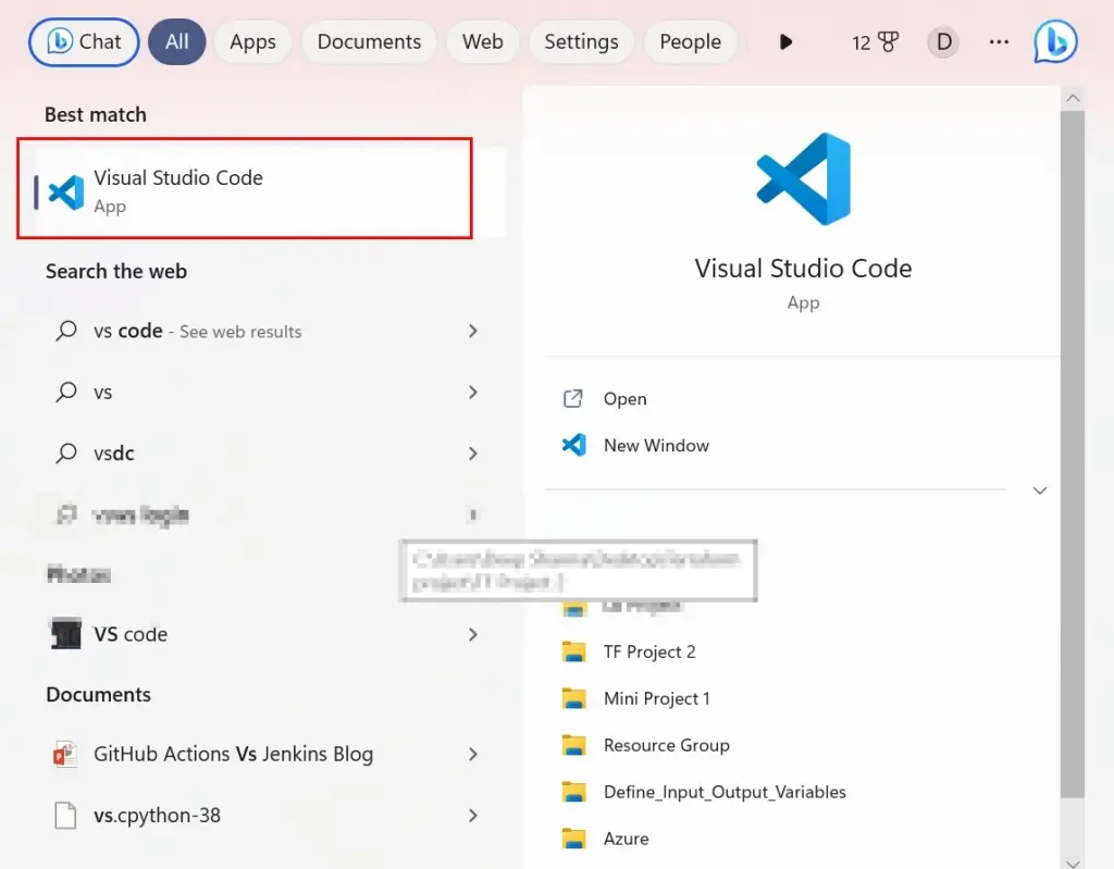 Launch Visual Studio Code on your Windows machine