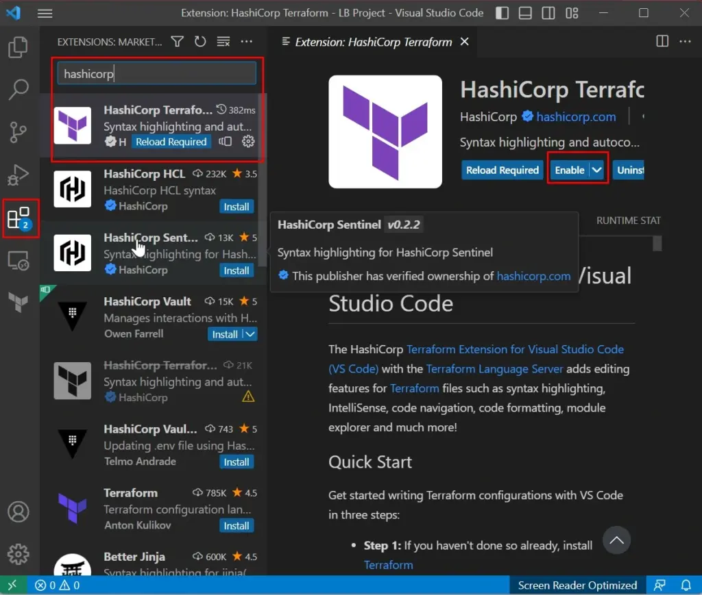 Search & Install Extensions in VS Code