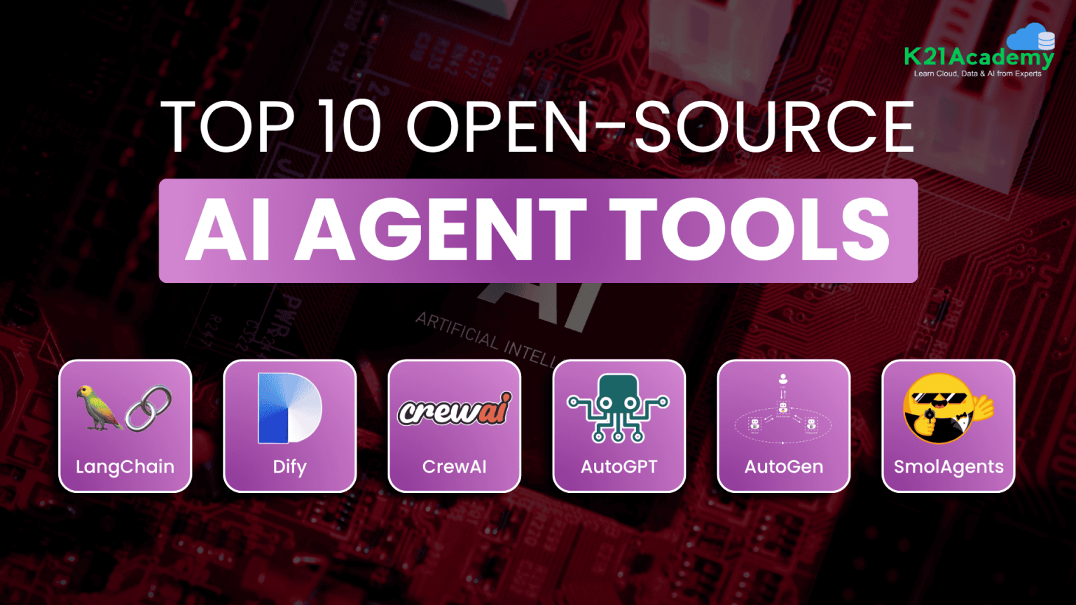 Top 10 Open-Source AI Agent Tools | K21 Academy
